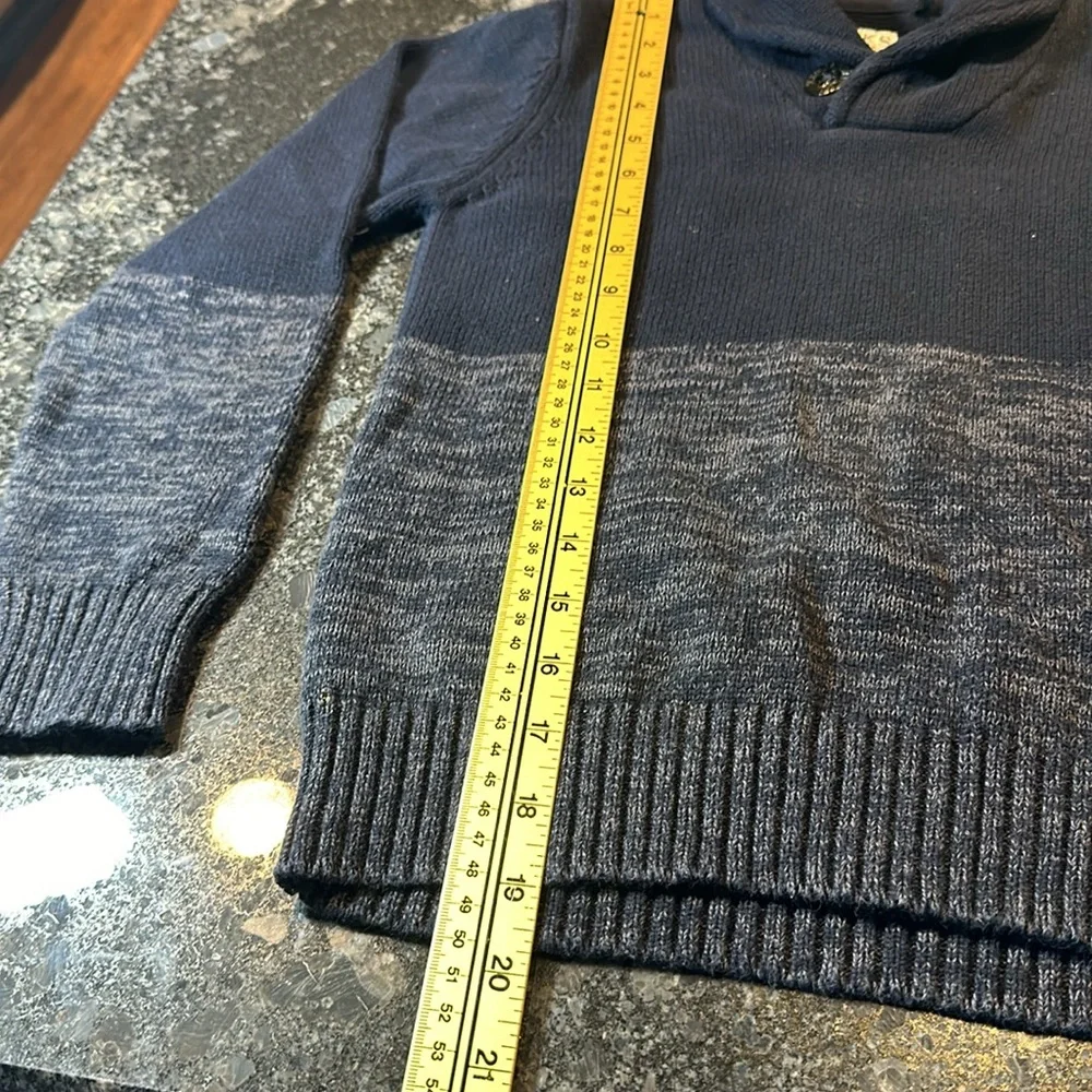 IKKS Toddler Boys Knitted Sweater navy & Heathered Blue Size 10